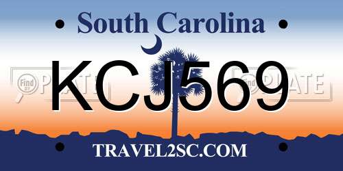 KCJ569 South Carolina License Plate