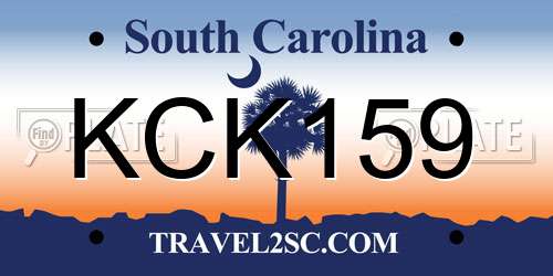KCK159 South Carolina License Plate