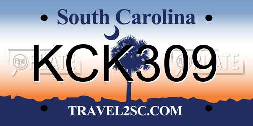 KCK309 South Carolina License Plate