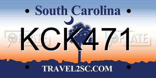 KCK471 South Carolina License Plate