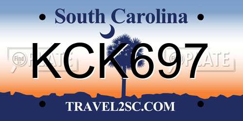 KCK697 South Carolina License Plate