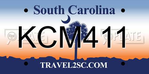 KCM411 South Carolina License Plate