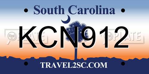 KCN912 South Carolina License Plate