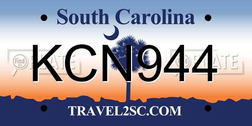 KCN944 South Carolina License Plate