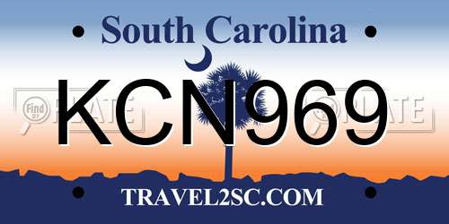 KCN969 South Carolina License Plate