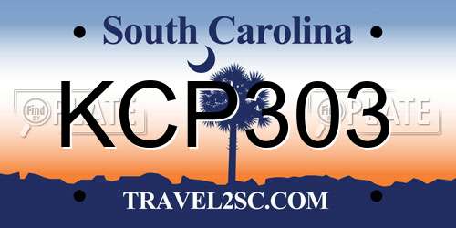 KCP303 South Carolina License Plate