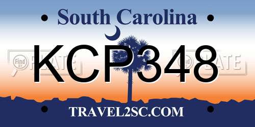 KCP348 South Carolina License Plate