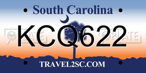 KCQ622 South Carolina License Plate