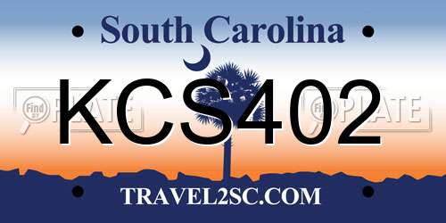 KCS402 South Carolina License Plate