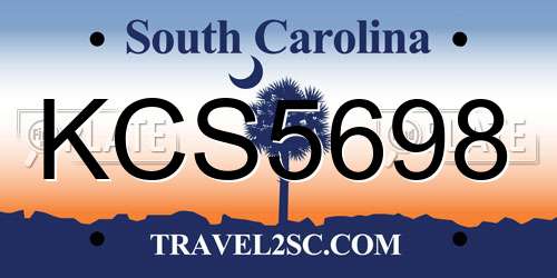 KCS5698 South Carolina License Plate