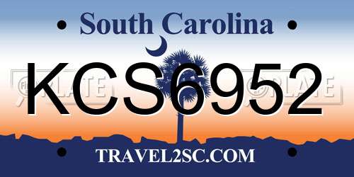 KCS6952 South Carolina License Plate