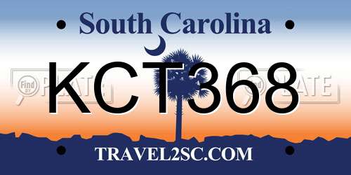KCT368 South Carolina License Plate