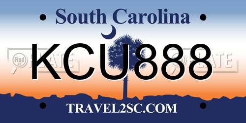 KCU888 South Carolina License Plate