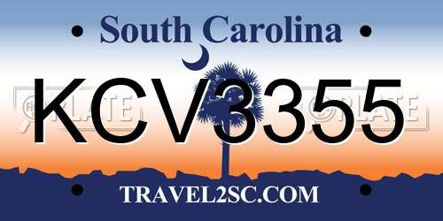 KCV3355 South Carolina License Plate