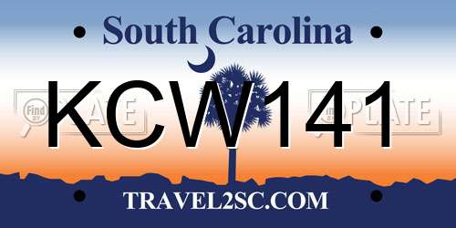 KCW141 South Carolina License Plate