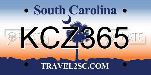 KCZ365 South Carolina License Plate