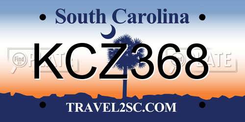 KCZ368 South Carolina License Plate