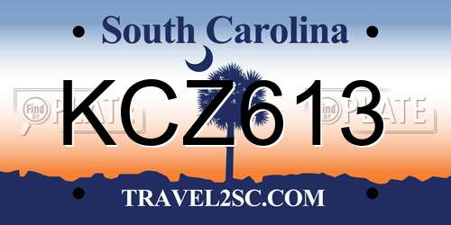 KCZ613 South Carolina License Plate