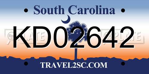 KD02642 South Carolina License Plate