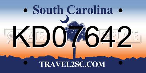KD07642 South Carolina License Plate