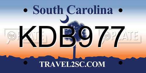 KDB977 South Carolina License Plate