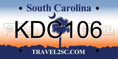 KDC106 South Carolina License Plate