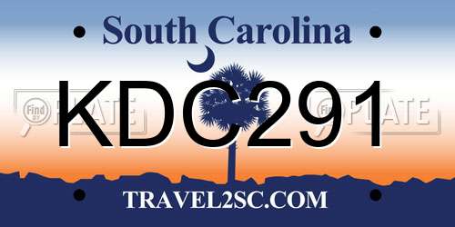KDC291 South Carolina License Plate