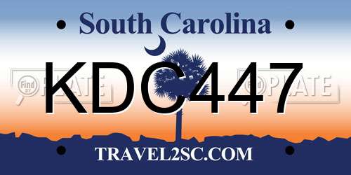 KDC447 South Carolina License Plate