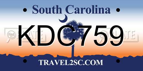KDC759 South Carolina License Plate