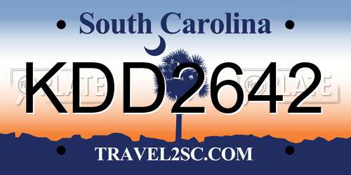 KDD2642 South Carolina License Plate