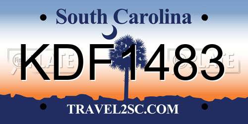 KDF1483 South Carolina License Plate