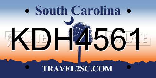 KDH4561 South Carolina License Plate