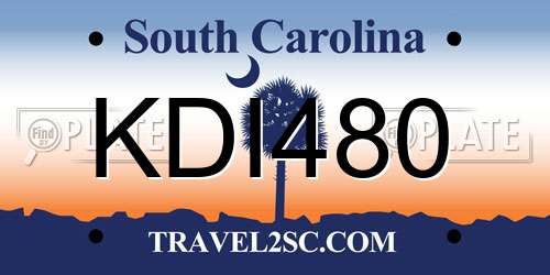 KDI480 South Carolina License Plate