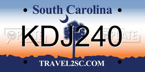 KDJ240 South Carolina License Plate