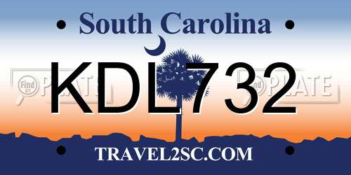 KDL732 South Carolina License Plate