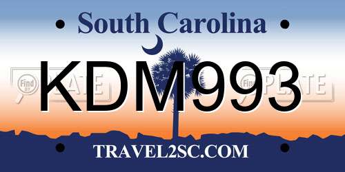 KDM993 South Carolina License Plate