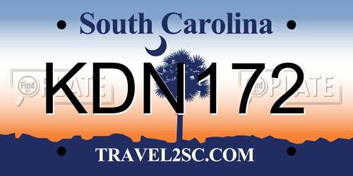 KDN172 South Carolina License Plate