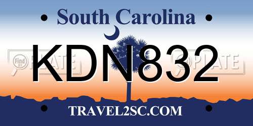 KDN832 South Carolina License Plate