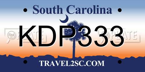 KDP333 South Carolina License Plate