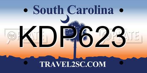 KDP623 South Carolina License Plate