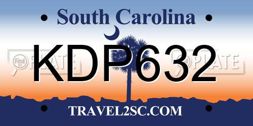 KDP632 South Carolina License Plate