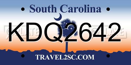 KDQ2642 South Carolina License Plate