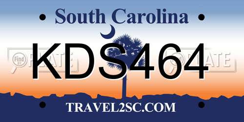 KDS464 South Carolina License Plate