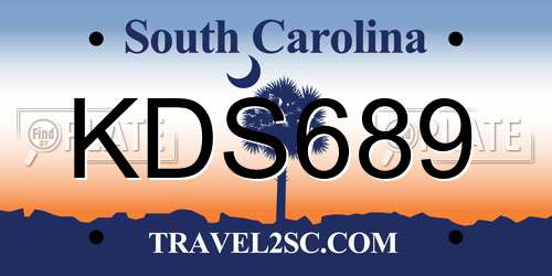 KDS689 South Carolina License Plate