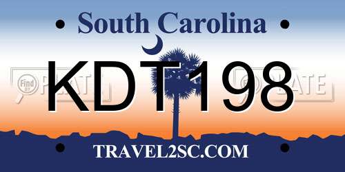 KDT198 South Carolina License Plate