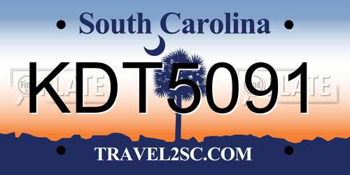KDT5091 South Carolina License Plate