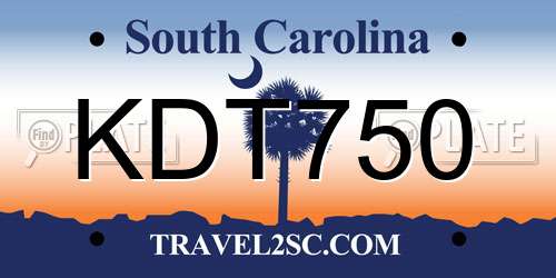 KDT750 South Carolina License Plate