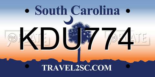 KDU774 South Carolina License Plate