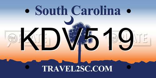 KDV519 South Carolina License Plate