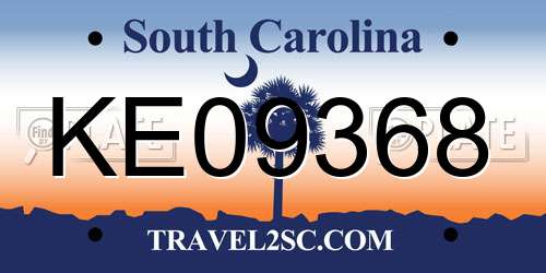 KE09368 South Carolina License Plate